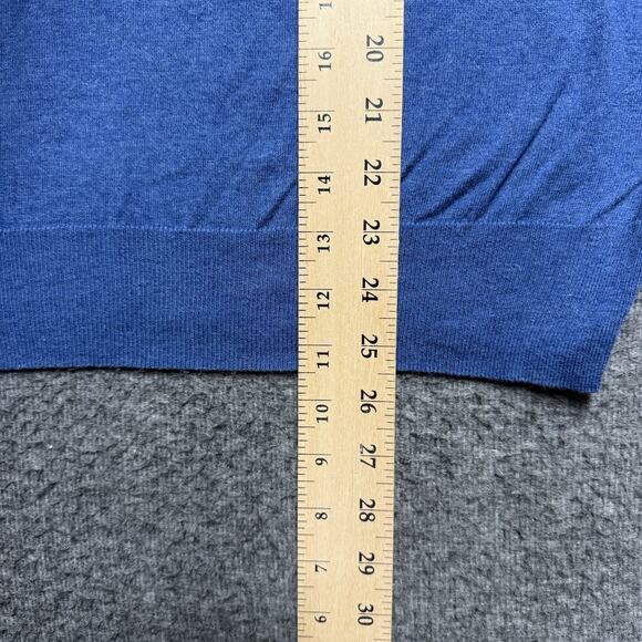 Polo Ralph Lauren V-Neck Sweater Mens Large Blue Knit Pullover Long Sleeve Pima - Picture 6 of 6